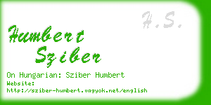 humbert sziber business card